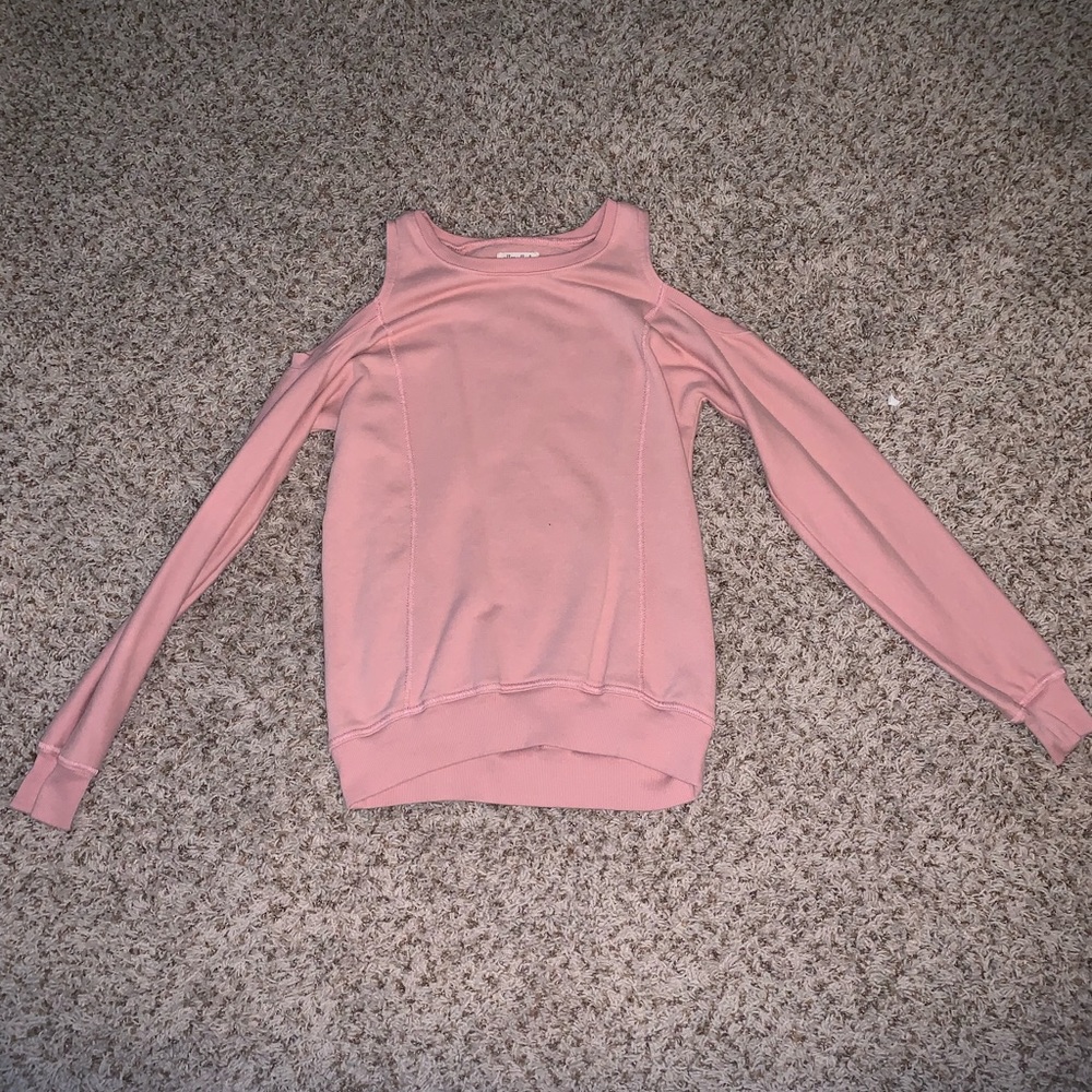 Shoulder-less Light Pink Long Sleeve